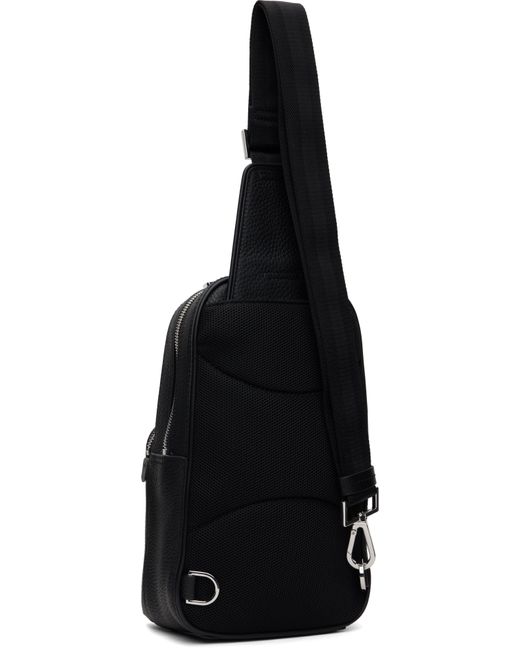 メンズ Boss ブラック グレインレザー ワンショルダー バックパック Black