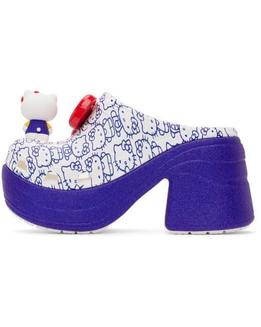 CROCSTM Hello Kittyコレクション ホワイト&ブルー Siren ヒール Blue