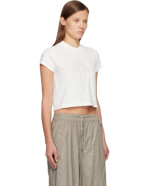 Rick Owens Multicolor Off- Concordians Cropped Small Level T-Shirt