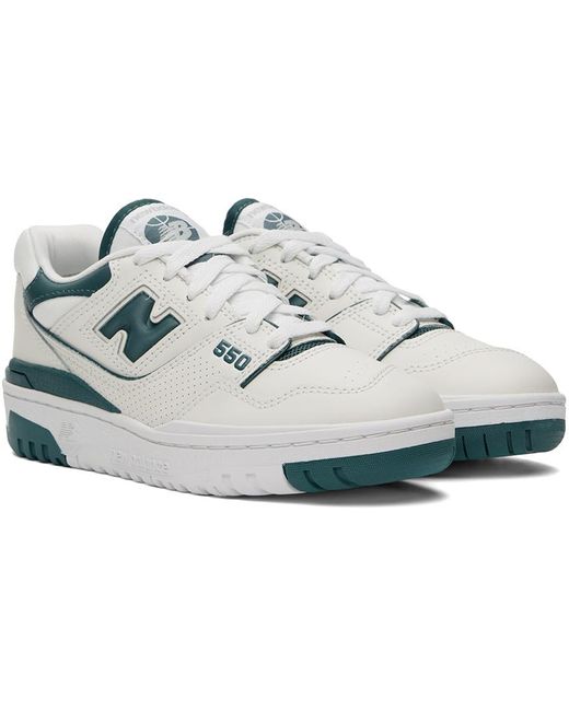 New Balance Black Off-white & Green 550 Sneakers