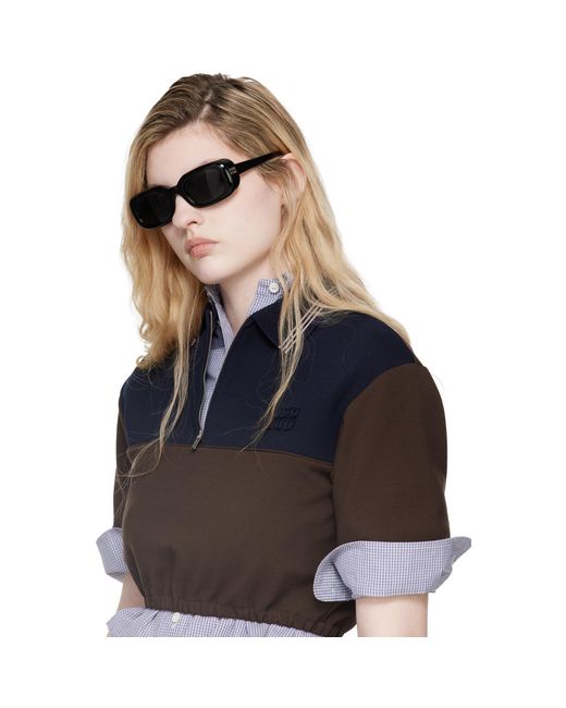 Miu Miu Gray Rectangular Sunglasses