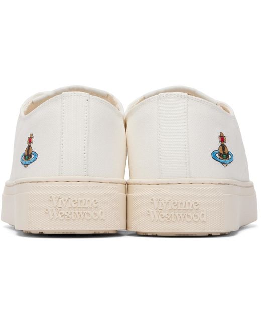 Vivienne Westwood White Low Top Plimsoll Sneakers for men