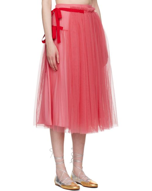 Molly Goddard Pink Lottie Midi Skirt