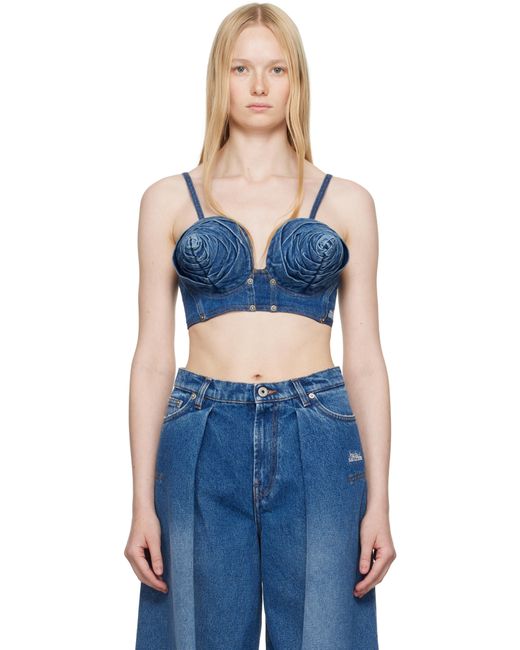 Jean Paul Gaultier ブルー 'The Denim Conical Cup Bra' トップス Blue