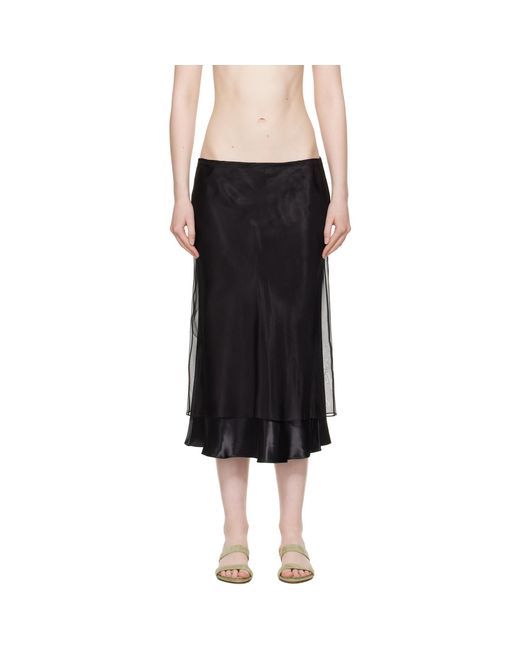 Khaite Black Monina Midi Skirt