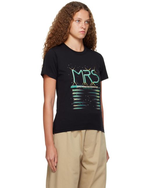 Martine Rose Black 'right Where You Should Be' T-shirt