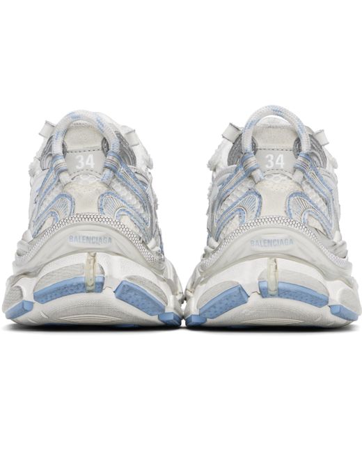 Balenciaga ホワイト＆ブルー Runner 2.0 スニーカー Black