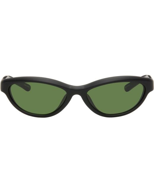 メンズ Jacquemus ブラック 'The Curvo' サングラス Green