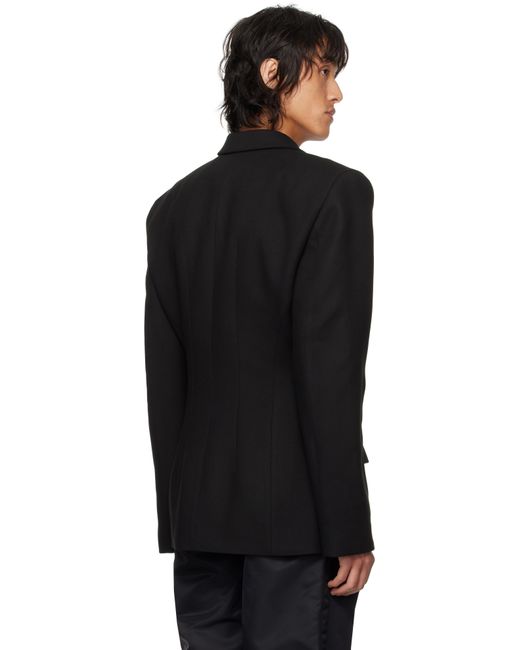 Louis-Gabriel Nouchi Black Double-Breasted Viscose Blazer for men