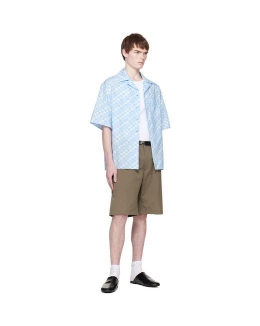 Marni Blue Rhythms Print Poplin Shirt for men