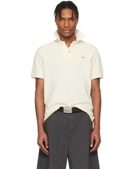 Polo Blanc Cassé À Logo ERL pour homme en coloris Black