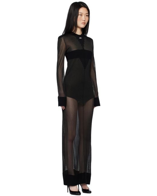 Jean Paul Gaultier ブラック The Long Logo Knit マキシドレス Black