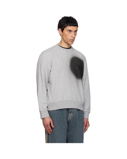 MM6 by Maison Margiela Gray Spray Print Sweatshirt for men