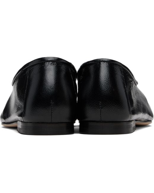 By Far Black Prudence Creased Leather Ballet Flats