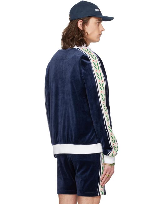 Casablancabrand Blue Zip Sweater for men
