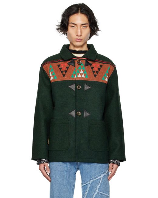 ANDERSSON BELL Green Paneled Jacket for men