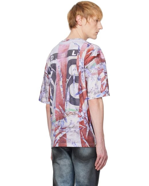 メンズ DIESEL レッド＆ホワイト T-Boxt-R13 Tシャツ Red