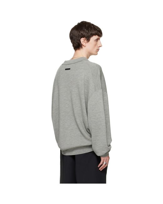 Fear Of God Gray Signature 90S Knit Polo for men