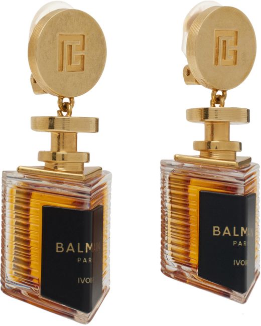 Balmain ゴールド Brass Perfume イヤリング Metallic