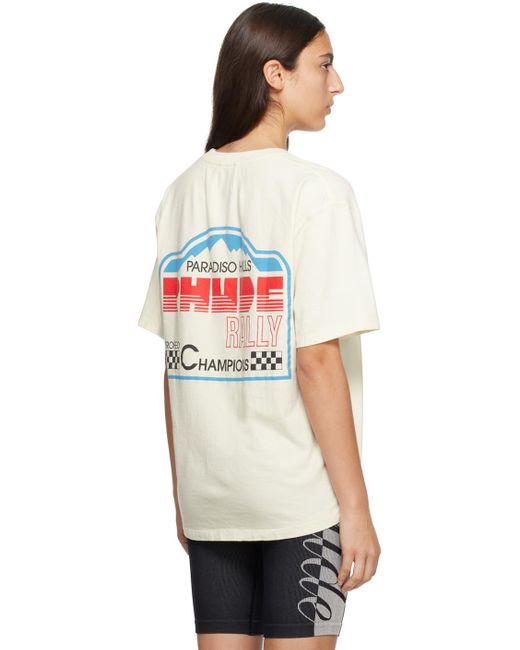 Rhude Natural Off-white 'paradiso Rally' T-shirt