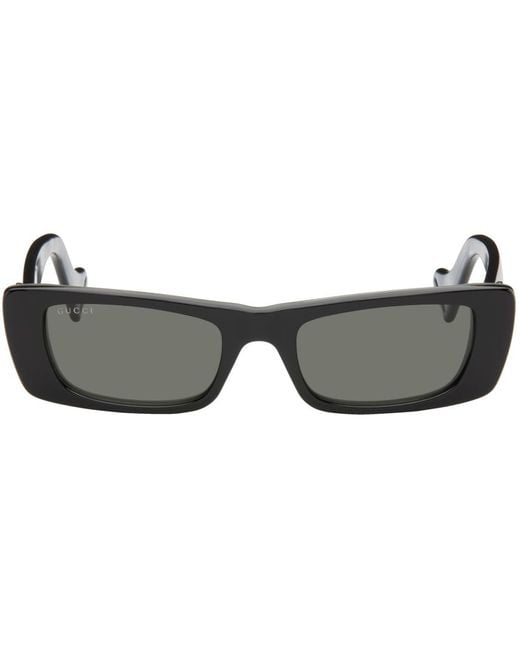 Gucci Multicolor Black Rectangular Sunglasses for men