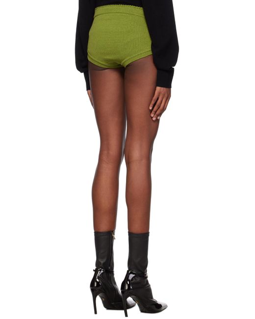 Dries Van Noten Black Green Fitted Shorts