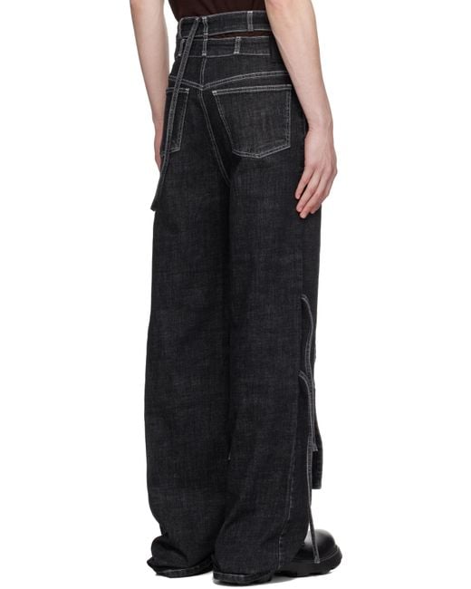 OTTOLINGER Black Strappy Signature Wrap Jeans for men