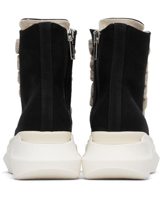 Rick Owens Black Hollywood Jumbo Laces Abstract Sneak Sneakers