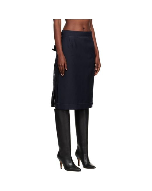 Maison Margiela Blue Reverse Midi Skirt
