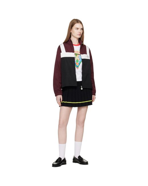 Casablanca Black Burgundy Monogram Windbreaker Jacket