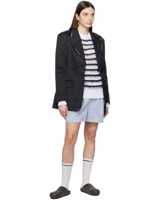 Marni White & Black Striped Sweater