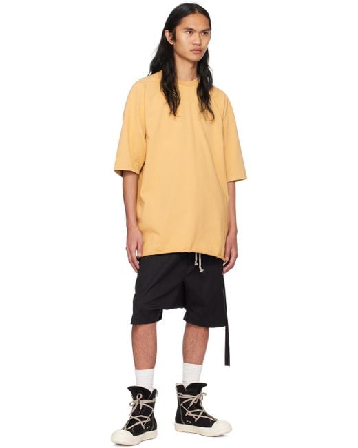 Rick Owens Orange Yellow Jumbo T-shirt for men