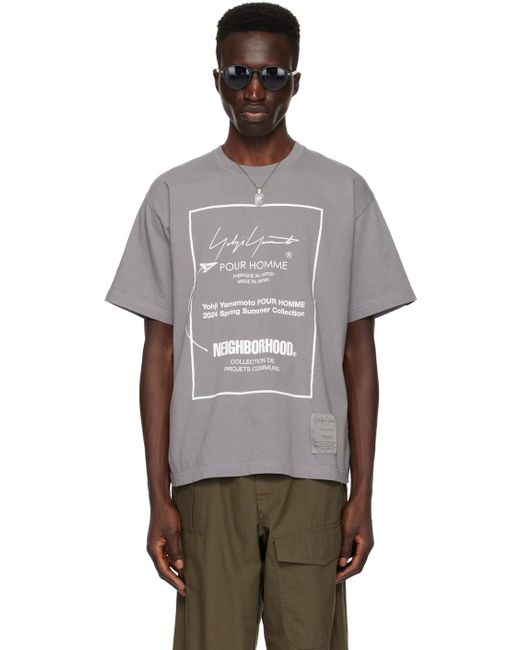 Yohji Yamamoto Multicolor Gray Neighborhood Edition T-shirt for men