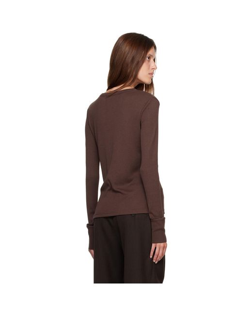 Studio Nicholson Brown Roane Jersey Henley