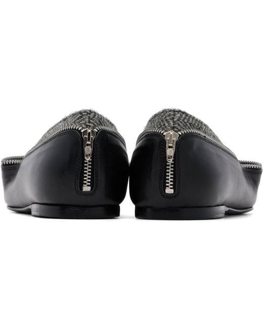 August Barron Black Unzipped Ballerina Flats