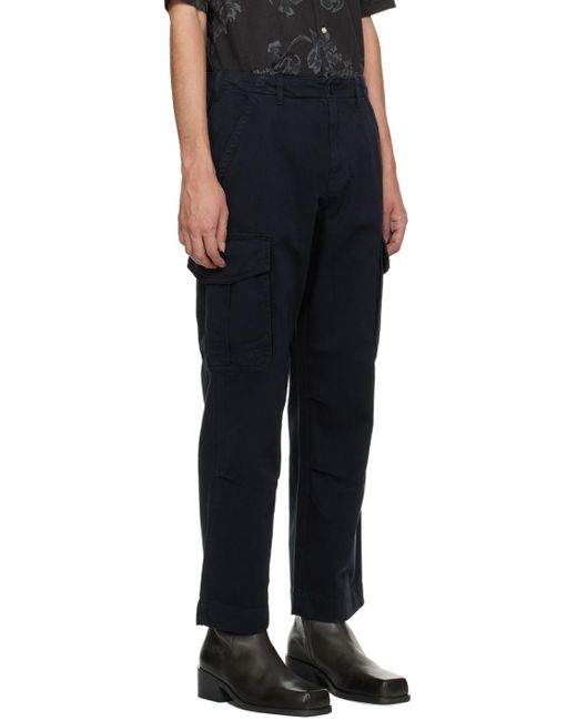 Pantalon cargo kenny bleu marine Officine Generale pour homme en coloris Black