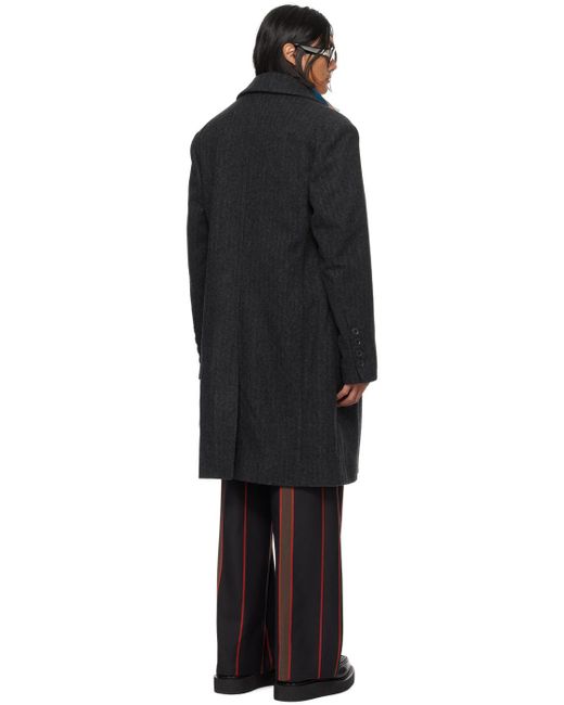 Manteau gris en laine recyclée Vivienne Westwood pour homme en coloris Black