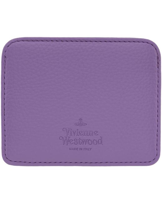 Porte-cartes mauve en cuir synthétique à fentes incurvées Vivienne Westwood en coloris Purple
