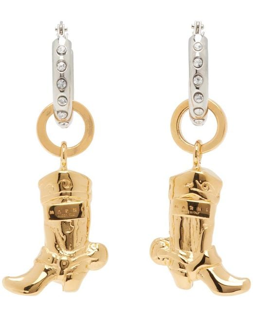 Marni Metallic Gold Charm Earrings