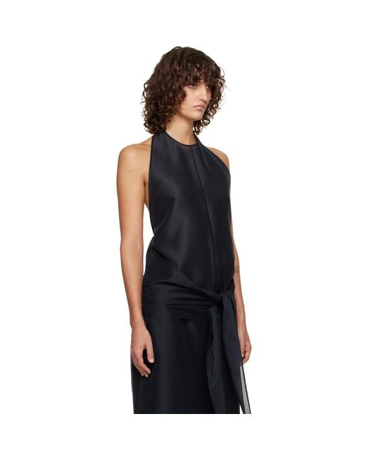LE17SEPTEMBRE Black Fluid Halterneck Top
