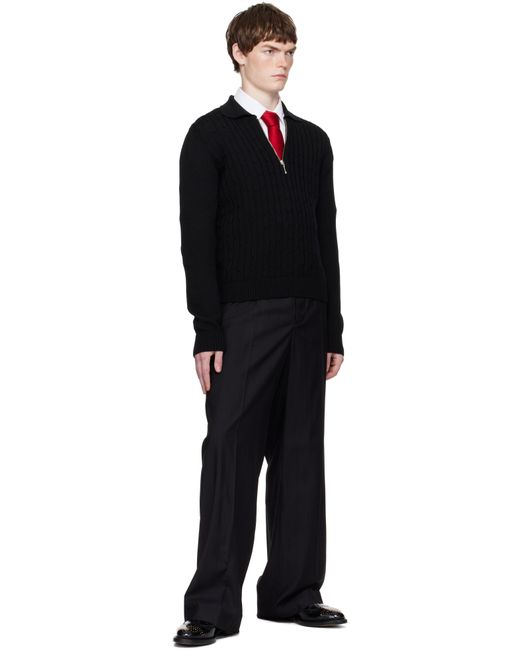 Ernest W. Baker Black Satin Tie for men