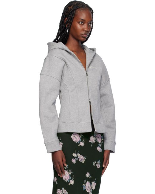 Ganni グレー フリース ジップフーディ Gray