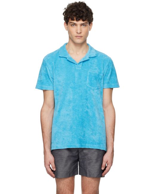 Orlebar Brown Men's Blue Orlebar Terry Towelling Polo