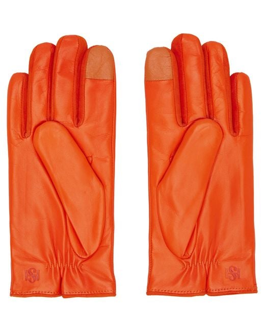 Handsome Stockholm Orange Ssense Exclusive Essentials Gloves for men