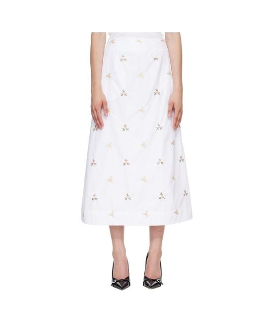 Simone Rocha White Ripple Midi Skirt