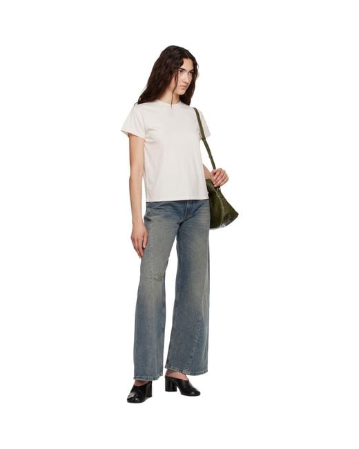 MM6 by Maison Margiela White Off- Mannequin-print Cotton Jersey T-shirt