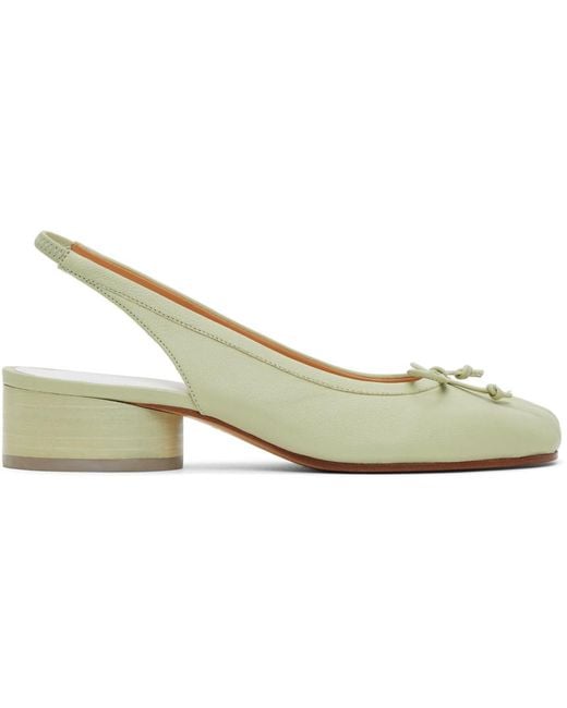 Maison Margiela Green Tabi Slingback Heels