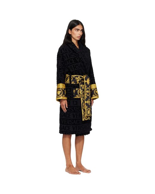 Versace Black 'I Heart Baroque' Bathrobe