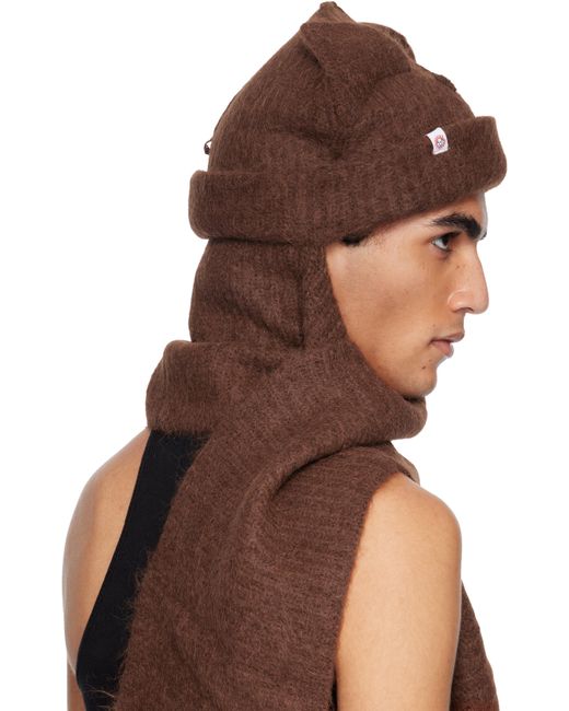 Bonnet Épais Brun En Alpaga À Appliqués D'Oreille Et À Écharpe Charles Jeffrey pour homme en coloris Brown