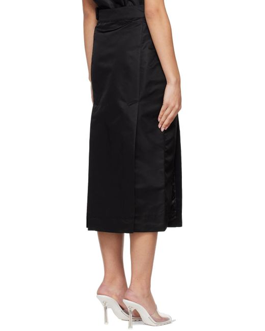 REMAIN Birger Christensen Black Slit Midi Skirt